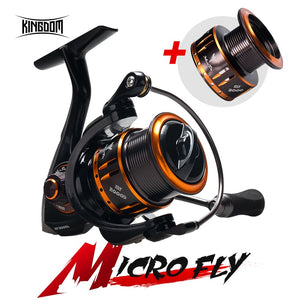 Kingdom MICRO FLY Spinning Reel 800 1000 2000 3000 Light Spool jigging Bait Reel Freshwater and Saltwater Spinning Fishing Reels