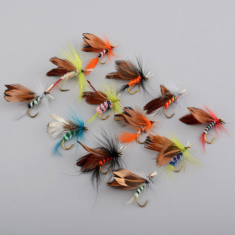 12Pcs/Set Insects Flies Fly Fishing Lures Bait High Carbon Steel Hook Fish Tackle With Super Sharpened Crank Hook Perfect Decoy