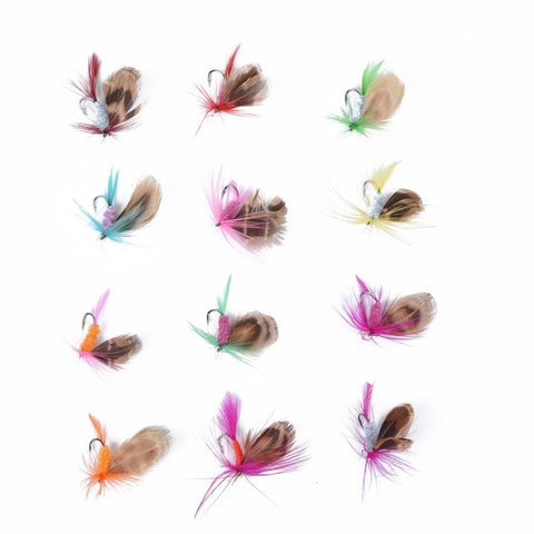 12Pcs/Set Insects Flies Fly Fishing Lures Bait High Carbon Steel Hook Fish Tackle With Super Sharpened Crank Hook Perfect Decoy