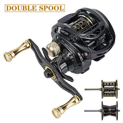 Hot sale!GBC200 142g UltraLight Carbon Fiber BFS Baitcasting Fishing Reel Left Right Hand Double Spool Fishing Bait Casting Reel