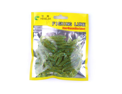 Hengjia 50pcs fake bait Wobbler Soft Jigging floating T fish Bionic isca Artificial fishing Lure fly  silicone bait Worms