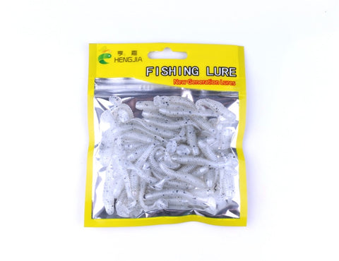 Hengjia 50pcs fake bait Wobbler Soft Jigging floating T fish Bionic isca Artificial fishing Lure fly  silicone bait Worms