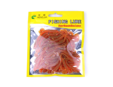 Hengjia 50pcs fake bait Wobbler Soft Jigging floating T fish Bionic isca Artificial fishing Lure fly  silicone bait Worms