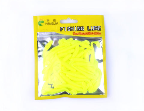 Hengjia 50pcs fake bait Wobbler Soft Jigging floating T fish Bionic isca Artificial fishing Lure fly  silicone bait Worms