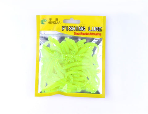 Hengjia 50pcs fake bait Wobbler Soft Jigging floating T fish Bionic isca Artificial fishing Lure fly  silicone bait Worms