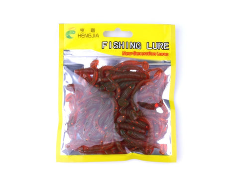 Hengjia 50pcs fake bait Wobbler Soft Jigging floating T fish Bionic isca Artificial fishing Lure fly  silicone bait Worms