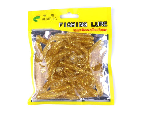 Hengjia 50pcs fake bait Wobbler Soft Jigging floating T fish Bionic isca Artificial fishing Lure fly  silicone bait Worms