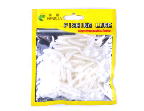 Hengjia 50pcs fake bait Wobbler Soft Jigging floating T fish Bionic isca Artificial fishing Lure fly  silicone bait Worms