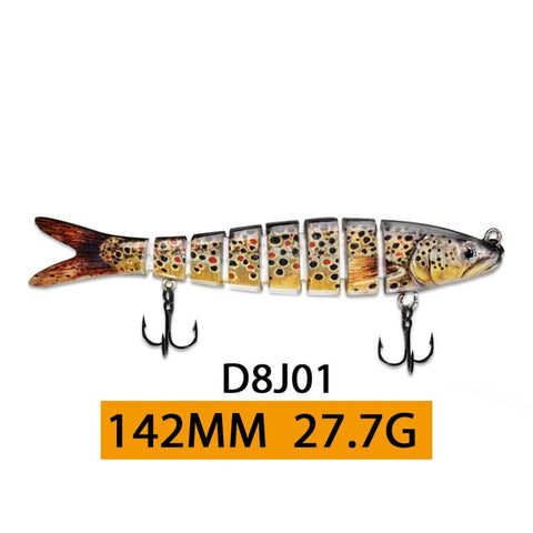 ODS 14cm 30g Sinking Wobblers Fishing Lures Jointed Crankbait Swimbait 8 Segment Hard Artificial Bait For Fishing Tackle Lure