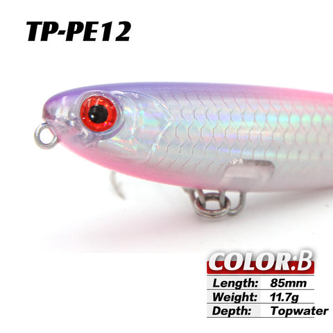 TacklePRO PE12 High quality Topwater vobler 2020 Fishing Lure 85mm 11.7g Pencil Bait Fishing decoys Wobblers for fish Crankbait