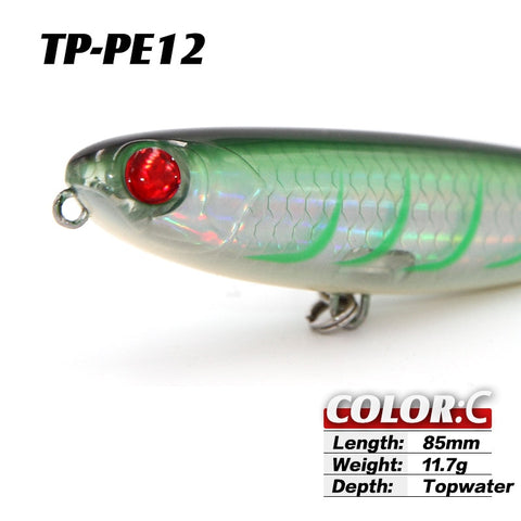 TacklePRO PE12 High quality Topwater vobler 2020 Fishing Lure 85mm 11.7g Pencil Bait Fishing decoys Wobblers for fish Crankbait