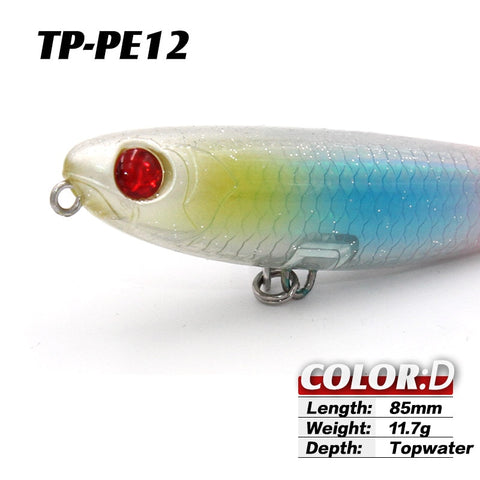 TacklePRO PE12 High quality Topwater vobler 2020 Fishing Lure 85mm 11.7g Pencil Bait Fishing decoys Wobblers for fish Crankbait