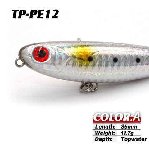 TacklePRO PE12 High quality Topwater vobler 2020 Fishing Lure 85mm 11.7g Pencil Bait Fishing decoys Wobblers for fish Crankbait