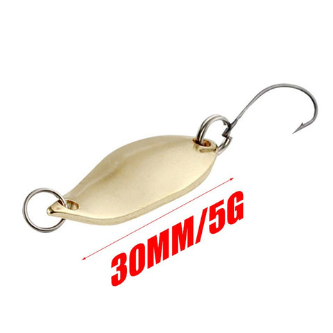 Metal Spinner Spoon Bait Fishing Lure iscas Artificial Hard Baits Silver Gold Bass Pike Pesca Feather treble hook Fishing Tackle
