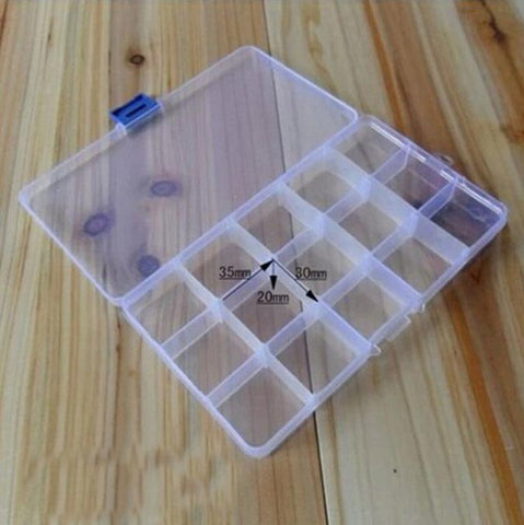 15 Slots Adjustable Plastic Fishing Lure Hook Tackle Box Storage Case Portable Multifunctional Organizer Fishing Boxes
