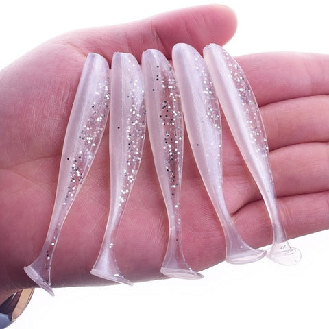10Pcs/lot Wobbler Fishing Lure 75mm 2.2g Easy Shiner Jig Swimbait Artificial Double Color Silicone Soft Bait Carp Bass Lures