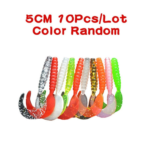 Free Shipping Artificial Soft Fishing Lure Shad Silicone Worm Bait Set Easy Shiner Lure Kit Strong Flshy Smell YU018