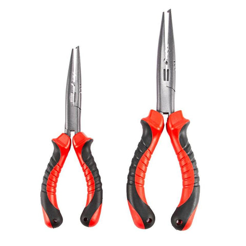 7 / 9in Stainless Steel Fishing Pliers Red Sea Fishing Scissors Braid Swivel Snap Hook Tools Anti-rust Split Ring Cutters Pesca