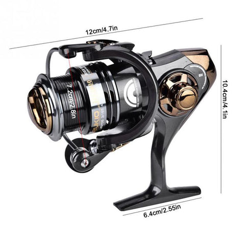 Spinning Reel 8KG Max Drag 5+1BB 7.1:1 On For Fishing Spinning Reel Wheel Full Metal Deep Wire Cup Handle Handle Knob Rocker Arm