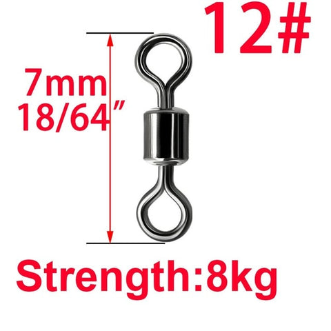 50pcs Ball Bearing Swivel Solid Ring Fishing Connector Barrel Rolling Swivel Lure Goods For Fishing Sea Fishing Accessories Tool