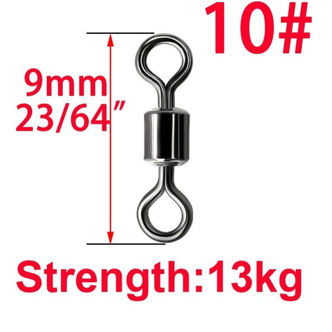 50pcs Ball Bearing Swivel Solid Ring Fishing Connector Barrel Rolling Swivel Lure Goods For Fishing Sea Fishing Accessories Tool