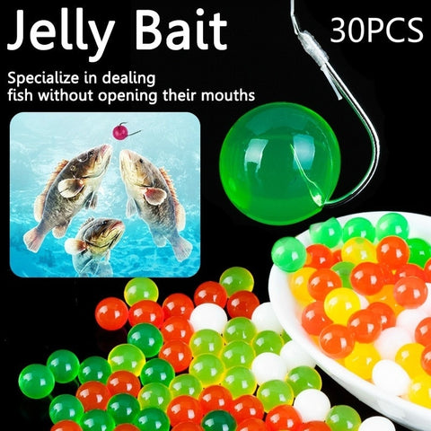 30pcs Multi-Taste Novelty Fishing Bait Jelly Fishing Bait Professional Processing Corn Strawberry Sweet Potato Musk Burst Jelly
