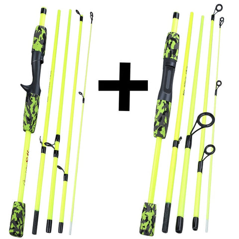 Sougayilang New 5 Section Portable Travel Fishing Rod Ultralight Weight Eva Handle Spinning/Casting Fishing Pole Fishing Tackle