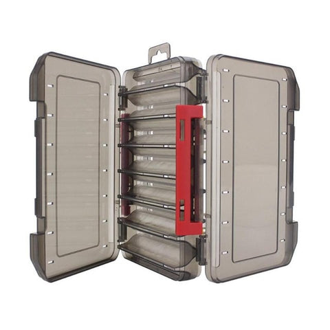 Double Sided Fishing Tackle Box 12 14 Compartments Lure Hook Storage Box