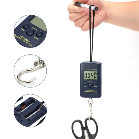Load 40Kg LCD Mini Protable Pocket Digital Weighting Fishing Scale Electronic Hanging Multi Used Balance Fish Scale Weight Tool