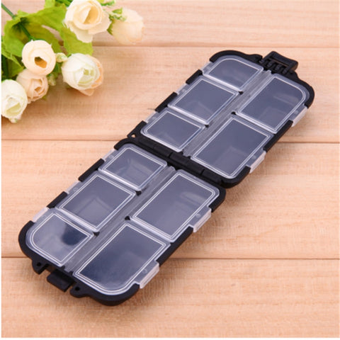 Fishing Tackle Boxes Transparent Plastic Fishing Lure Bait Hook Storage Case Tackle Box With 10 Compartments Fishing Accessories