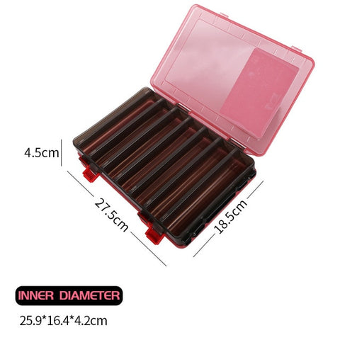 Kingdom 2019 Fishing Lure Tackle Box 1216 Compartments Plastic Fishing Accessories Storage Case Double Sided High Strength Boxs