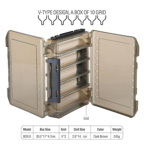 DONQL Fishing Box for Baits Double Sided Plastic Lure Boxes Fly Fishing Tackle Storage Box Supplies Accessories High Strength