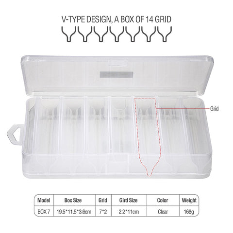 DONQL Fishing Box for Baits Double Sided Plastic Lure Boxes Fly Fishing Tackle Storage Box Supplies Accessories High Strength