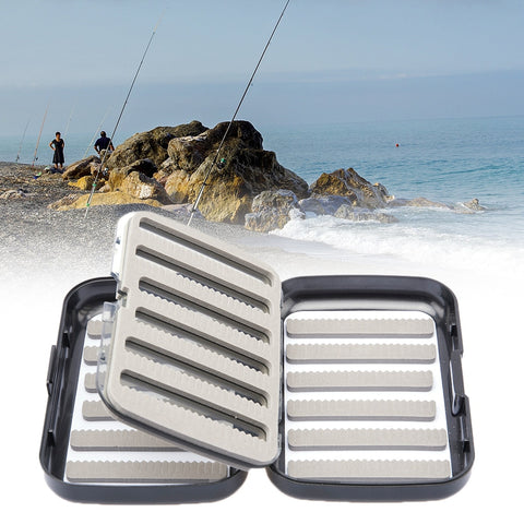 Fishing Tackle Box Double Sides Foam Waterproof Plastic 4 Compartment Fishing Box Fly Fishing Lure Bait Hook Tackle Storage
