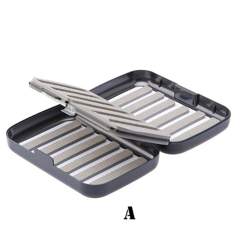 Fishing Tackle Box Double Sides Foam Waterproof Plastic 4 Compartment Fishing Box Fly Fishing Lure Bait Hook Tackle Storage