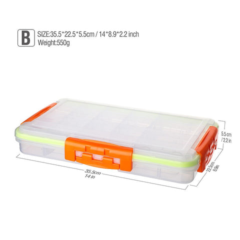 DONQL Fishing Box for Baits Waterproof Plastic Lure Boxes Fly Fishing Tackle Storage Box Supplies Accessories High Strength