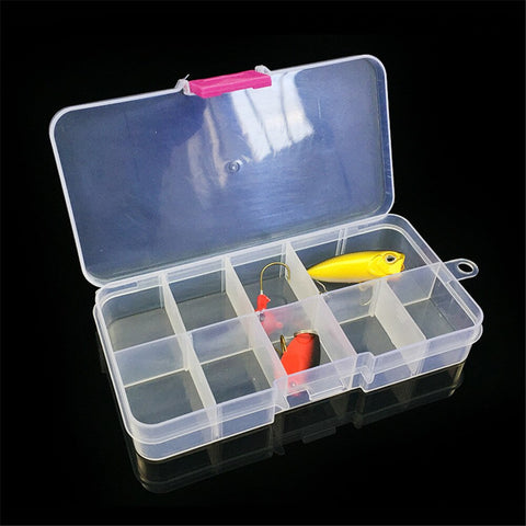 10 Grid Bait Organizer Box Fishing Lures Case Tackle Storage Fisher Gear Fishing Transparent Tool Box Bulk