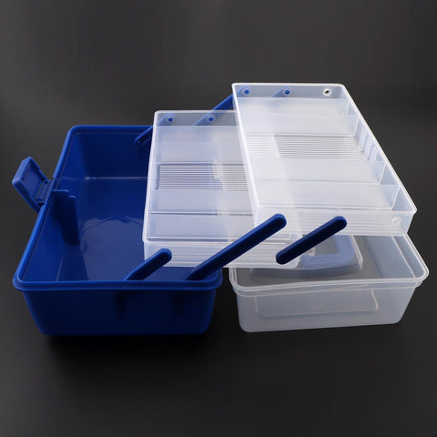 Portable 30*18*15cm Multifunctional 3 Layers Big Fishing Tackle Lures Lines Hooks Storage Box with Durable Plastic