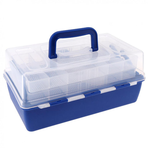 Portable 30*18*15cm Multifunctional 3 Layers Big Fishing Tackle Lures Lines Hooks Storage Box with Durable Plastic