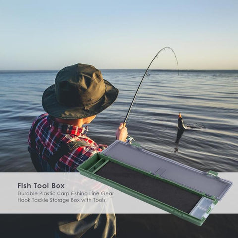 Durable ABS Plastic Carp Fishing Line Gear Hook Tackle Box Fishing Rig Cases Wallet Accessory Storage Box with Fishing Tools