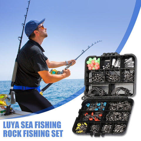 170pcs/set Fishing Tackle Storage Cases Boxes Lure Carp Fishing Rolling Swivels Lead Sinker Connector Angling Supplies