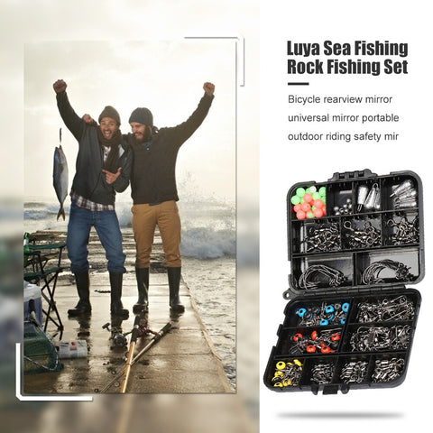 170pcs/set Fishing Tackle Storage Cases Boxes Lure Carp Fishing Rolling Swivels Lead Sinker Connector Angling Supplies
