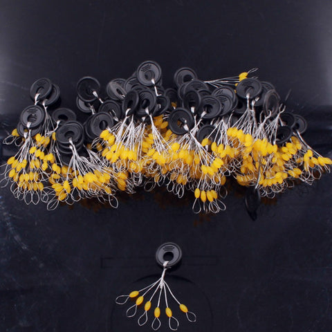 120Pcs 20Group Yellow Set High Quality Rubber Space Beans For Sea Carp Fly Fishing Accessories Spinner Bait Fish Sport Tool Face