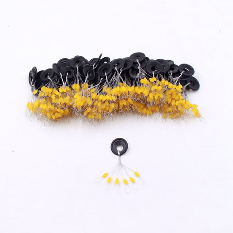 120Pcs 20Group Yellow Set High Quality Rubber Space Beans For Sea Carp Fly Fishing Accessories Spinner Bait Fish Sport Tool Face