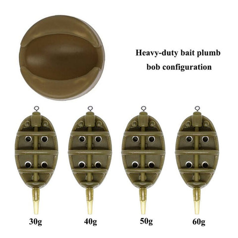 4pcs/set Fishing Feeder Fishing Tools Carp Fishing Inline Method Feeder 4 Feeders Mould Set