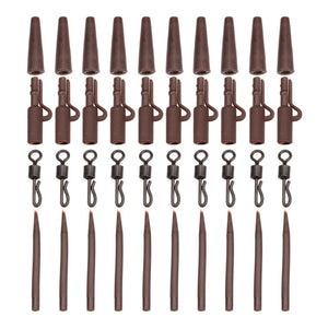 New Feeder Fishing 40pc Carp Fishing & Tackle Fishing Tools Lead Clips Quick Change Swivels Anti Tangle Fishing Tools Kit
