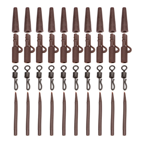 New Feeder Fishing 40pc Carp Fishing & Tackle Fishing Tools Lead Clips Quick Change Swivels Anti Tangle Fishing Tools Kit