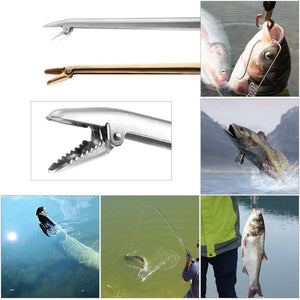 28.5cm Stainless Steel Fishing Hook Remover Unhooking Device Fish Clamp Clip Catch Remover Plier Fishing Tool Decoupling Device