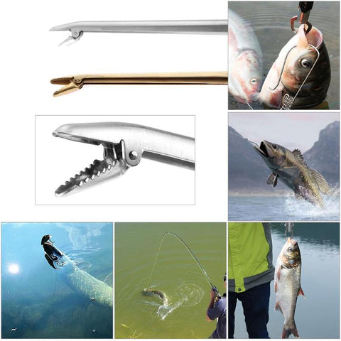 28.5cm Stainless Steel Fishing Hook Remover Unhooking Device Fish Clamp Clip Catch Remover Plier Fishing Tool Decoupling Device