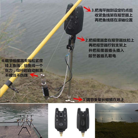 High-tech Fish Bite Alarm 2 LED Tone Volume Sensitivity Waterproof Fishing Equipment Easy fishing tool Adjustable Sound